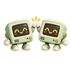 Two Machines giving each other a high five