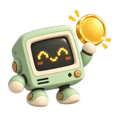 The Machine holding up a gold coin